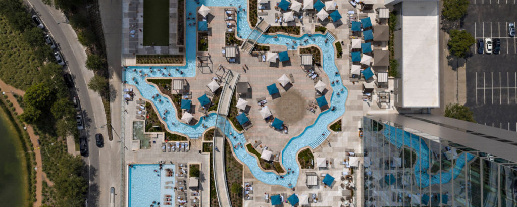 Houston Summer Activity: Texas-shaped lazy river at the Marriott Marquis downtown 