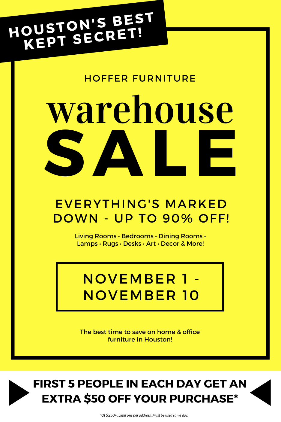 Warehouse Sale 2019 Hoffer Furniture