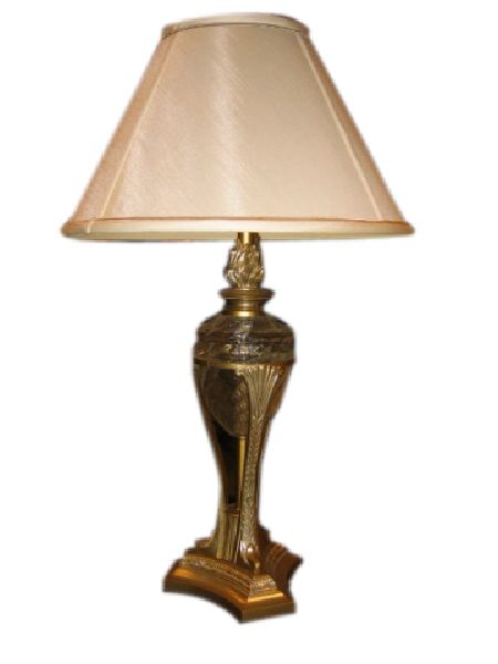 French Gold Lamp w/Seeded Glass