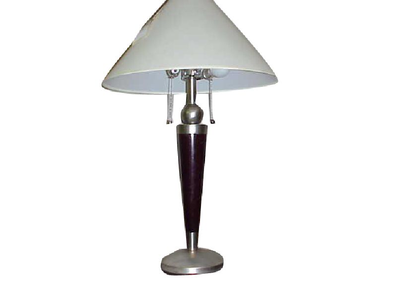 Mahogany & Brushed Nickel Lamp
