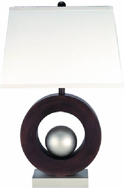 Walnut and Silver Table Lamp
