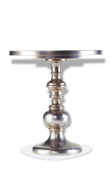 Silver Pedestal Accent Table
