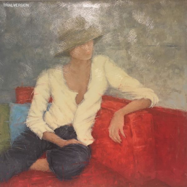 Girl On A Red Sofa