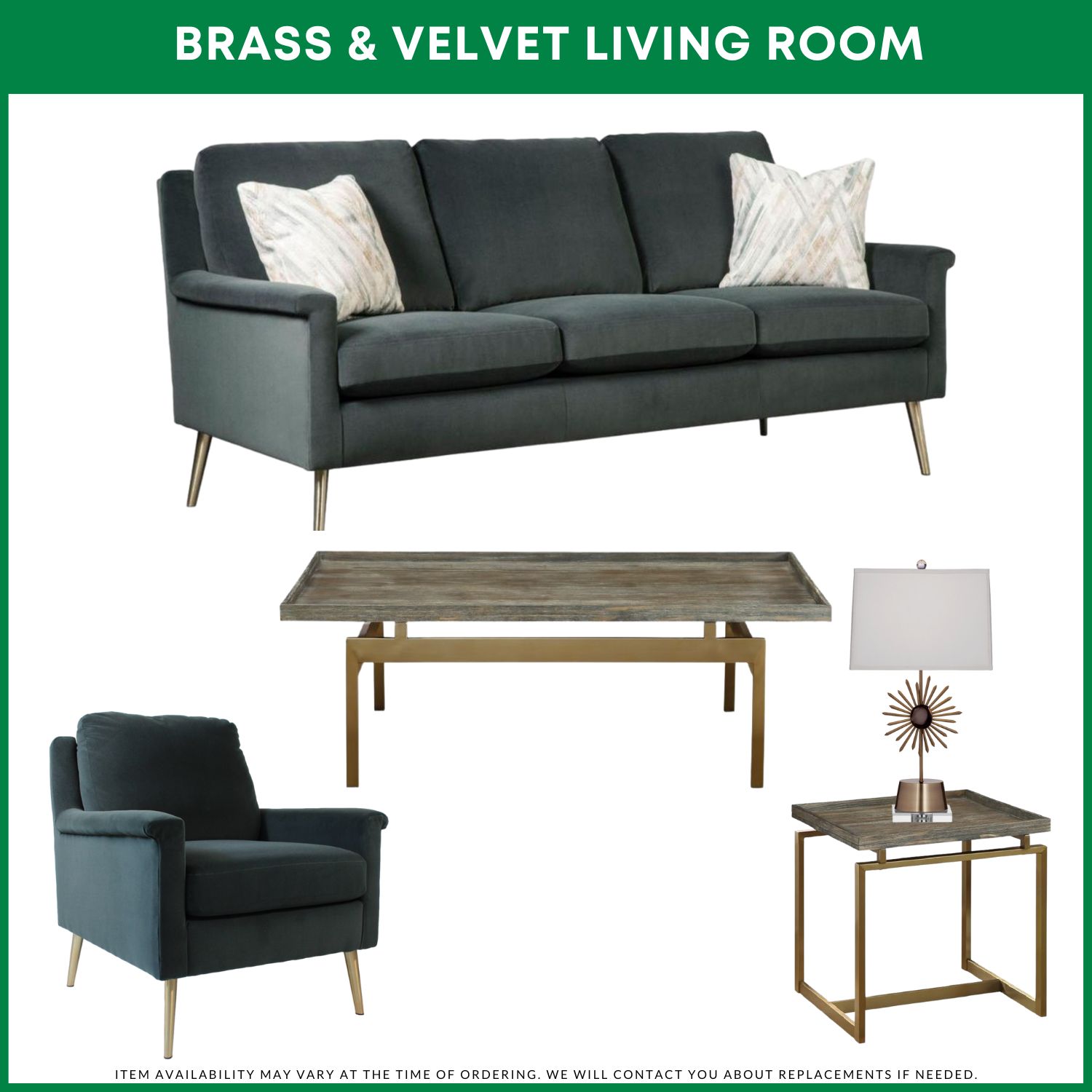 Brass & Velvet Living Room