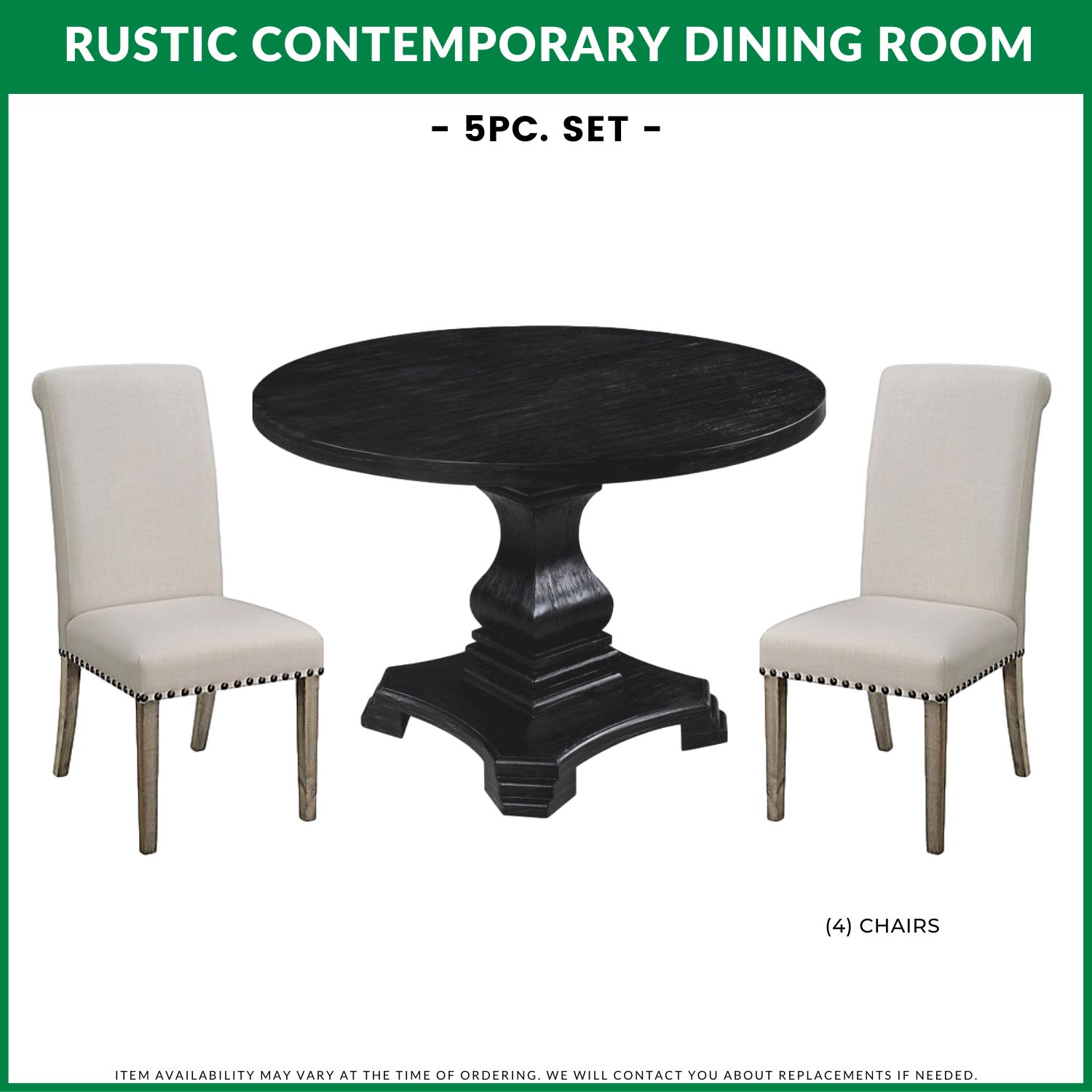 Rustic Contemporary Dining Room - 5 Pc Set