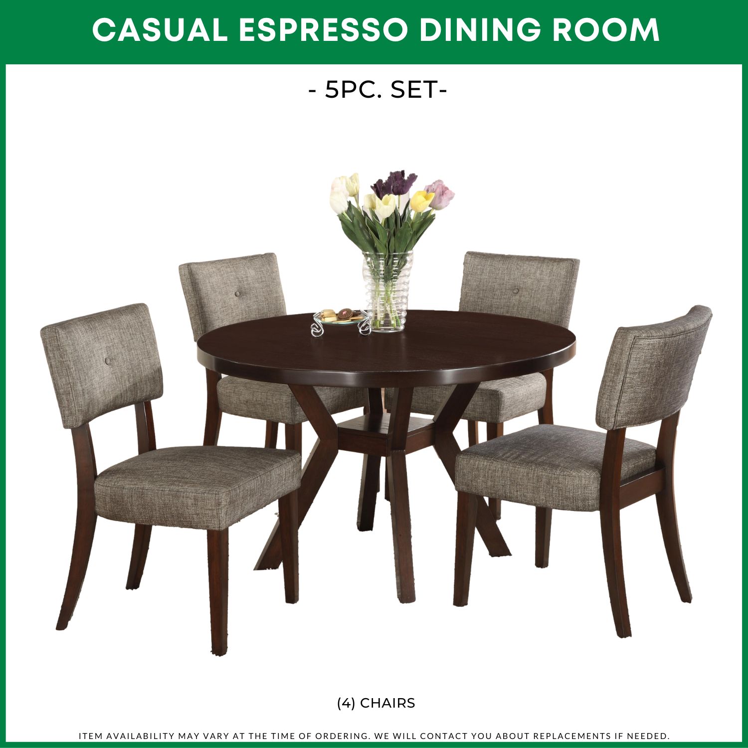 Casual Espresso Dining Room - 5 Pc Set