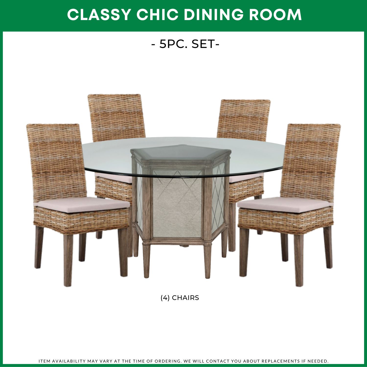 Classy Chic Dining Room - 5 Pc Set