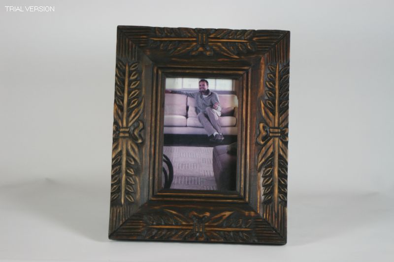 Frame - 4X6 Carved Wood W/Brown