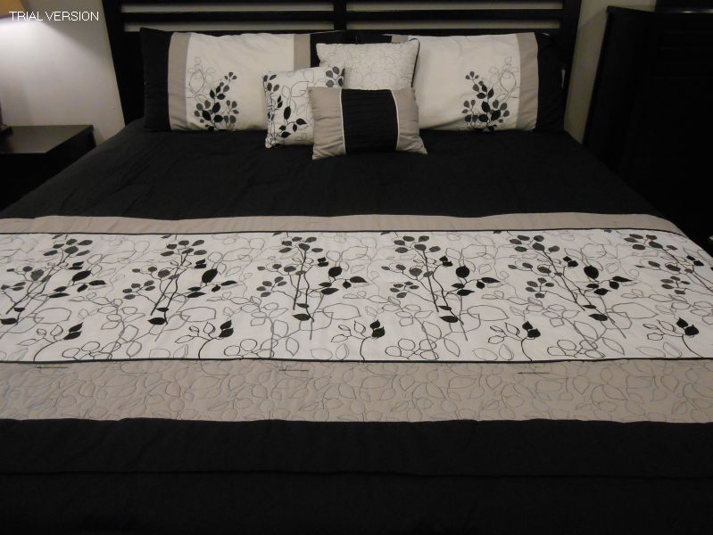 Black & Taupe King 7 Pc. Bed Set